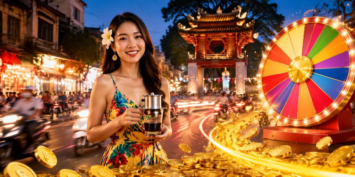 Người dùng Hà Nội chơi roulette casino và quản lý giao dịch tài chính tại quán cà phê